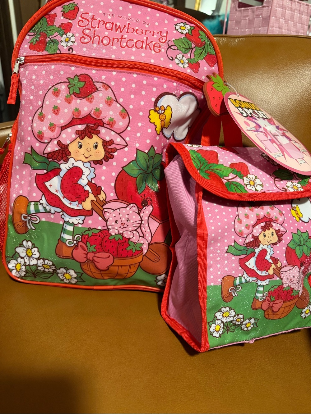 Strawberry Shortcake Kids Backpack & Lunch Bag - Pink